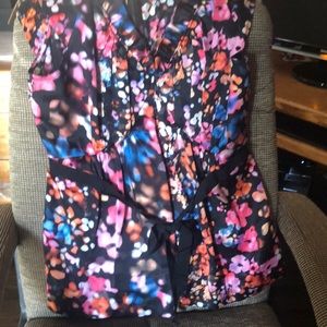 Plenty by Tracy Reese watercolor print silky top